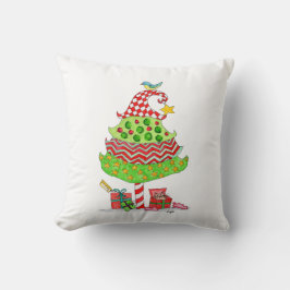 Cojín Decorativo Árbol de Navidad con regalos y gato
