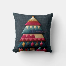 Cojín Decorativo Árbol de Navidad con textura de tela acolchada aco