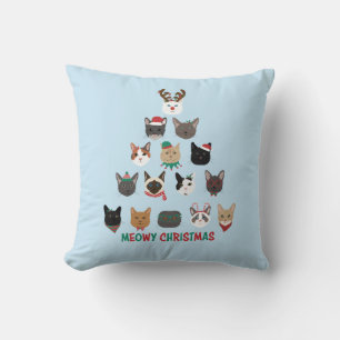 Cojín Decorativo Árbol de Navidad de gato