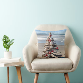 Cojín Decorativo Árbol De Navidad De La Madera Desorbitada Con Star