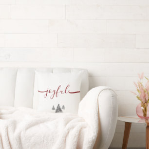 Cojín Decorativo Árbol de Navidad de la tipografía minimalista