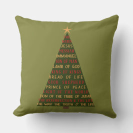 Cojín Decorativo Árbol de Navidad de los Nombres de Jesús