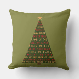 Cojín Decorativo Árbol de Navidad de los Nombres de Jesús