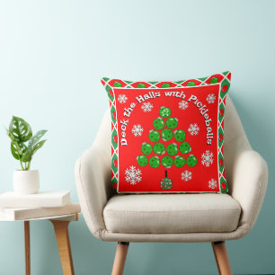 Cojín Decorativo Árbol de Navidad de Pickleball Decorar las salas R