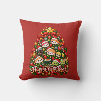 Cojín Decorativo Árbol de Navidad de Sushi Kawaii