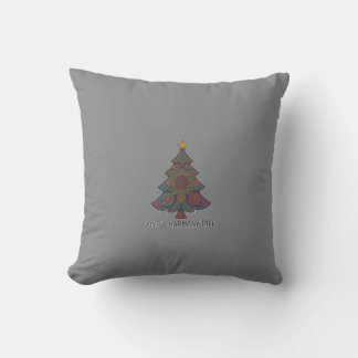 Cojín Decorativo Árbol de Navidad Mandala Artístico Armonía Alegre