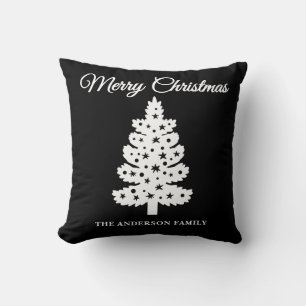 Cojín Decorativo Árbol de navidad manuscrito negro