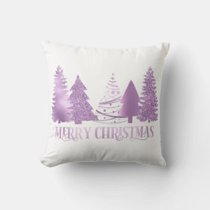 Cojín Decorativo Árbol de Navidad metálico con aspecto de lámina pú