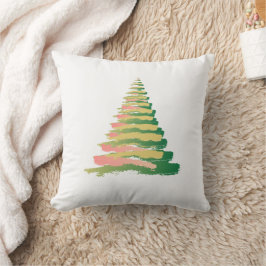 Cojín Decorativo Árbol de Navidad minimalista con pinceladas