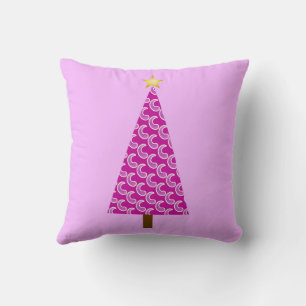 Cojín Decorativo Árbol de Navidad moderno de estampado paisley púrp