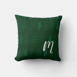 Cojín Decorativo Árbol de Navidad - Monograma Verde