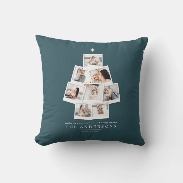 Cojín Decorativo Árbol de Navidad multifoto vacaciones (Anverso)