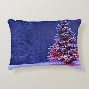 Cojín Decorativo Árbol de navidad nevado