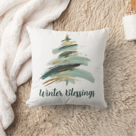 Cojín Decorativo Árbol de Navidad pintado abstracto
