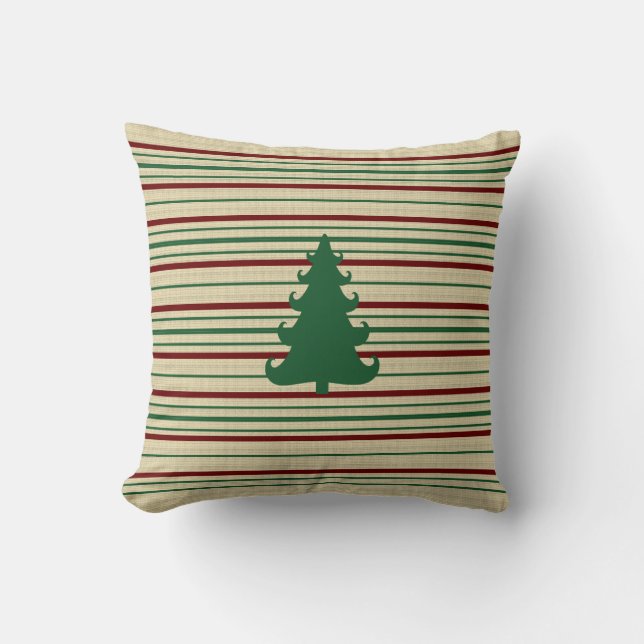 Cojín Decorativo Árbol de Navidad rayado (Anverso)