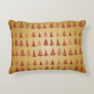 Cojín Decorativo Árbol de Navidad rojo moderno en oro