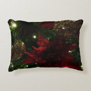 Cojín Decorativo Árbol de Navidad Rojo y Dorado I Foto de Vacacione