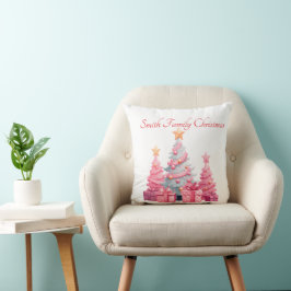 Cojín Decorativo Árbol de Navidad rosa