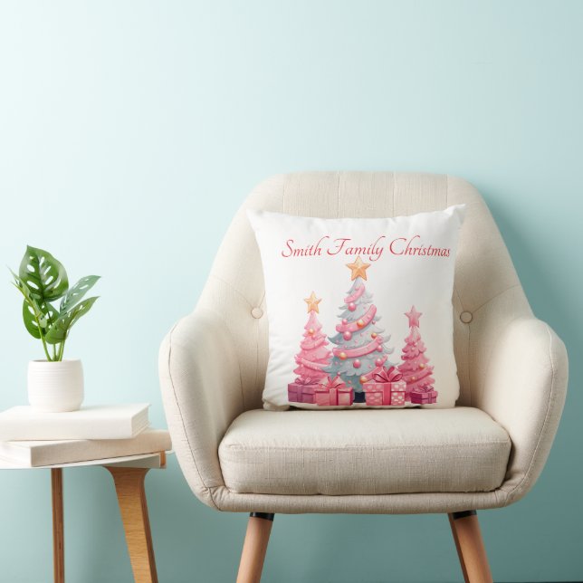 Cojín Decorativo Árbol de Navidad rosa (Silla)