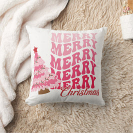 Cojín Decorativo Árbol de navidad rosa mora doble cara
