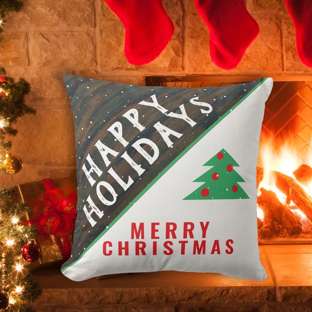 Cojín Decorativo Árbol de Navidad Rusood Festividad Verde Rojo (Subido por el creador)