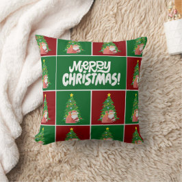 Cojín Decorativo árbol de Navidad | Santa | verde rojo