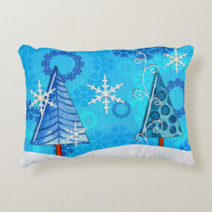 Cojín Decorativo Árbol de Navidad y copo de nieve galvanizado
