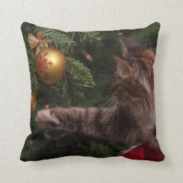 Cojín Decorativo Árbol De Navidad Y Gato