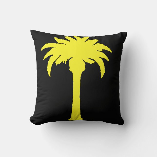 Cojín Decorativo Árbol de palma amarillo (Anverso)