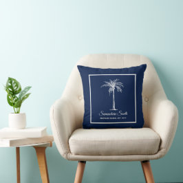 Cojín Decorativo Árbol de palma blanca tropical personalizado