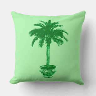 Cojín Decorativo Árbol de palmas en verde claro y esmeralda