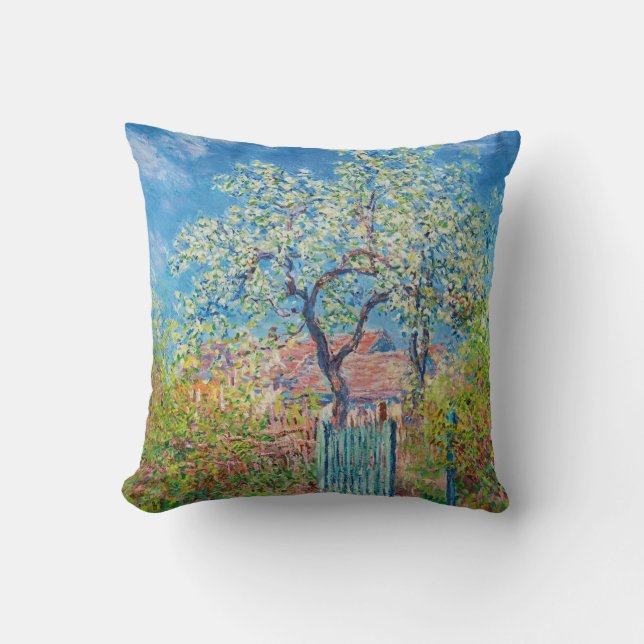 Cojín Decorativo Árbol de pera floreciente, Monet (Anverso)