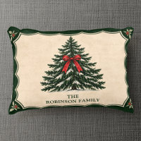 Árbol de Pino Vintage con Nombre de Familia Person