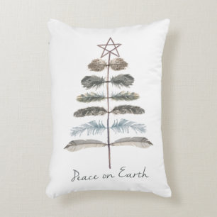 Cojín Decorativo árbol de plumas de invierno rústico y moderno