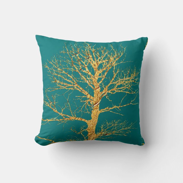 Cojín Decorativo Árbol del oro en trullo (Anverso)