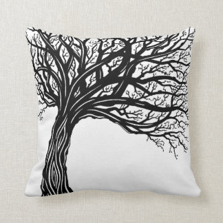 Cojín Decorativo Árbol del viento orgánico gráfico de la MOD de la