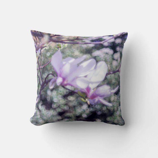 Cojín Decorativo Árbol floreciente de Magnolia (Anverso)