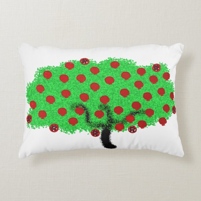 Cojín Decorativo Árbol granate humilde Tu B'Shvat Shavuot (Anverso)
