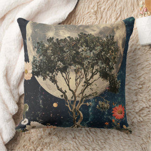 Cojín Decorativo Árbol iluminado y flores