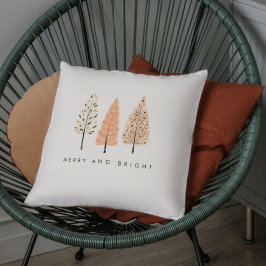 Cojín Decorativo Árbol Minimalista De Navidad De Boho Feliz Y Brill
