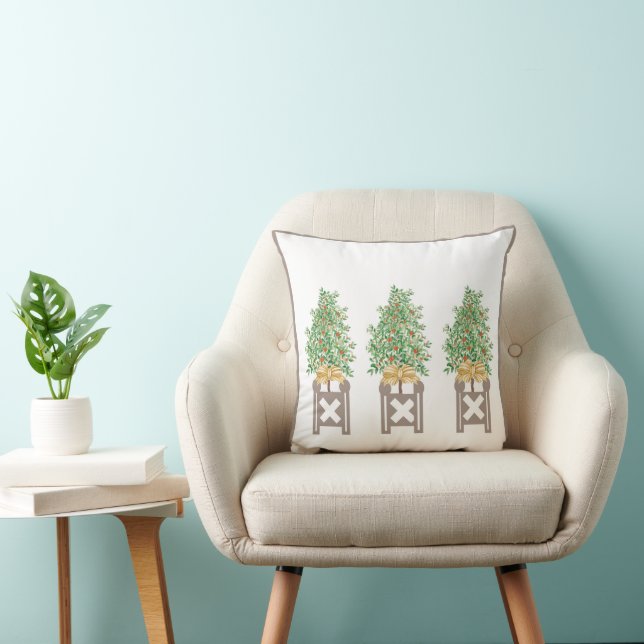 Cojín Decorativo Árbol naranja Topiary Beige Chinoiserie (Silla)