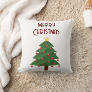 Cojín Decorativo Árbol navideño con adornos navideños