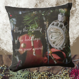 Cojín Decorativo Árbol oscuro retro de Navidad