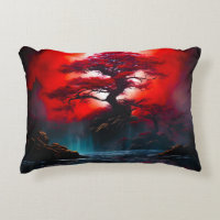 Árbol Rojo Místico Bajo Luna Llena