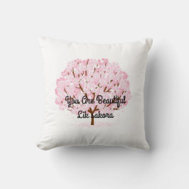 Cojín Decorativo Árbol Sakura en pleno florecimiento - Elegante dis