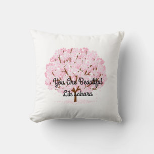 Cojín Decorativo Árbol Sakura en pleno florecimiento - Elegante dis