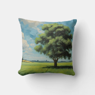 Cojín Decorativo Árbol verde y cielo azul