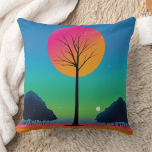 Cojín Decorativo Árbol vivo bajo un cielo cocoiris