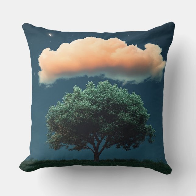 Cojín Decorativo Árbol y nube soñados (Anverso)