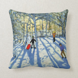 Cojín Decorativo Arbolado en invierno cerca de Ashbourne Derbyshire